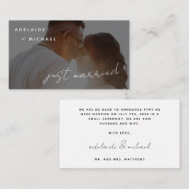 Tarjeta fotográfica simple y moderna con Boda reci