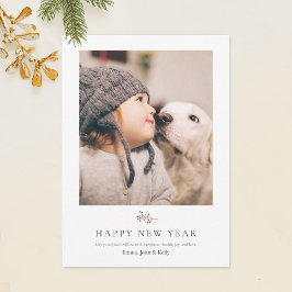 Tarjeta fotográfica simple y personalizada de Año 
