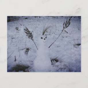Tarjeta fotográfica Snowman Happy Face