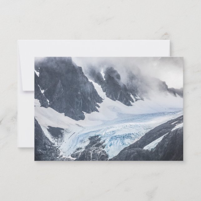 Tarjeta fotográfica sobre el paisaje del glaciar d (Anverso)