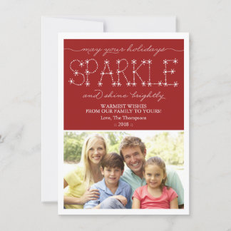 Tarjeta fotográfica "Sparkle and Shine Navidad"