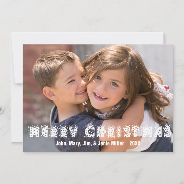 Tarjeta fotográfica Starry Merry Christmas (Anverso)