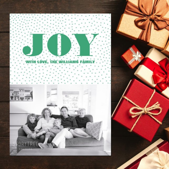 Tarjeta fotográfica Starter Joy Holiday | Verde (Starred Joy Holiday Photo Card - Green)
