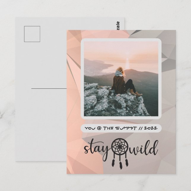 Tarjeta fotográfica Stay Wild Boho (Anverso / Reverso)