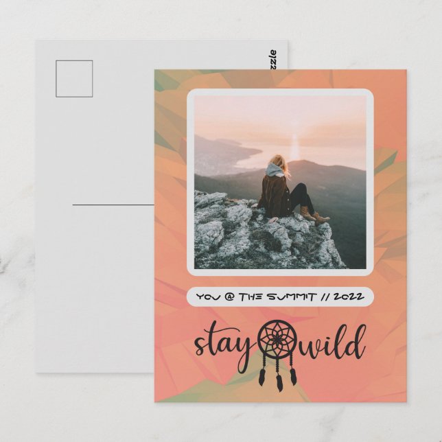 Tarjeta fotográfica Stay Wild Boho (Anverso / Reverso)