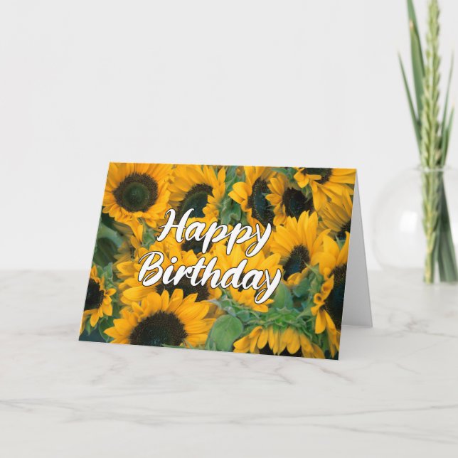 Tarjeta fotográfica Sunflower Happy Birthday Beaut (Anverso)