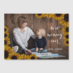 Tarjeta fotográfica Sunflowers Rustic Día de la Ma