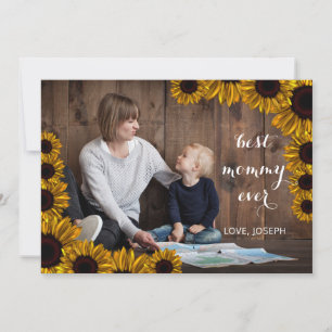 Tarjeta fotográfica Sunflowers Rustic Día de la Ma