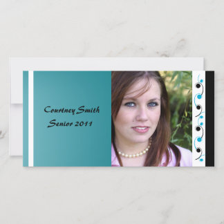 Tarjeta fotográfica superior personalizada turques