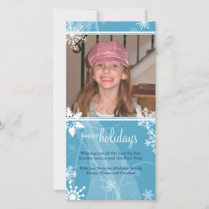 Tarjeta fotográfica Swirly Snow Holiday