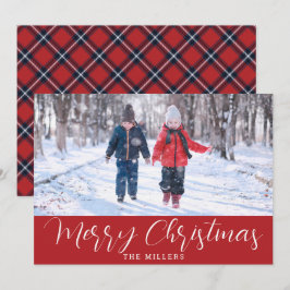 Tarjeta fotográfica Tartán de la Marina Roja para 