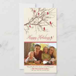 Tarjeta fotográfica {TBA} Winter Birds Happy Holid