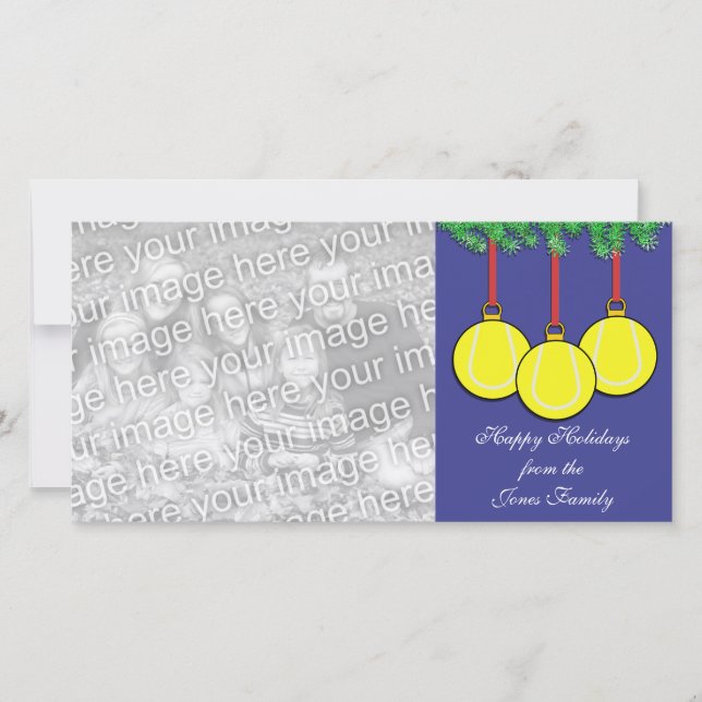 Tarjeta fotográfica Tennis Christmas (Anverso)