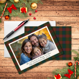 Tarjeta fotográfica tradicional Plaid/Tartan