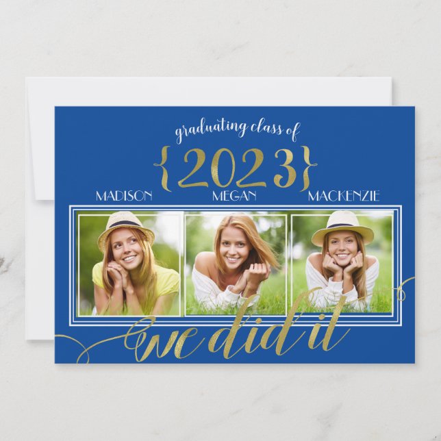 Tarjeta fotográfica triple PERSONALIZADO COLOR Gol (Anverso)