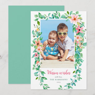 Tarjeta fotográfica tropical de Navidad