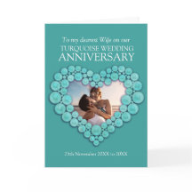 Tarjeta fotográfica turquesa 11º aniversario del b