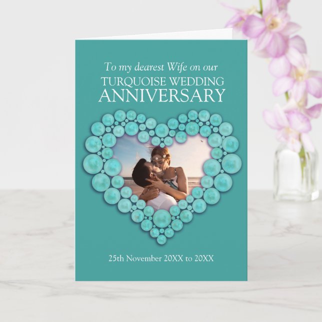 Tarjeta fotográfica turquesa 11º aniversario del b (Orquídea)