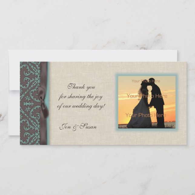 Tarjeta fotográfica turquesa de color chocolate (Anverso)