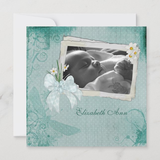 Tarjeta fotográfica Turquoise Daisy (Anverso)