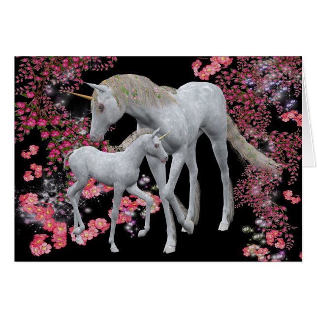 Tarjeta fotográfica Unicorn Mare Baby Fantasy Hora (Anverso (Horizontal))