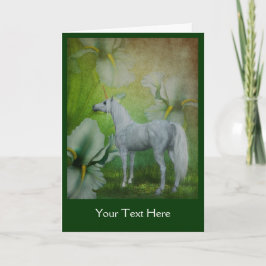 Tarjeta fotográfica Unicorn White Lilies Fantasy H
