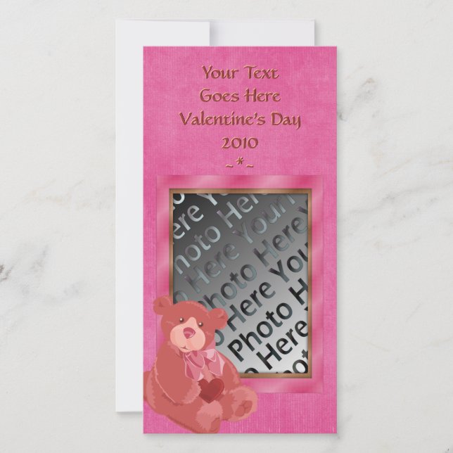 Tarjeta fotográfica V-Day Teddy Bear (Anverso)