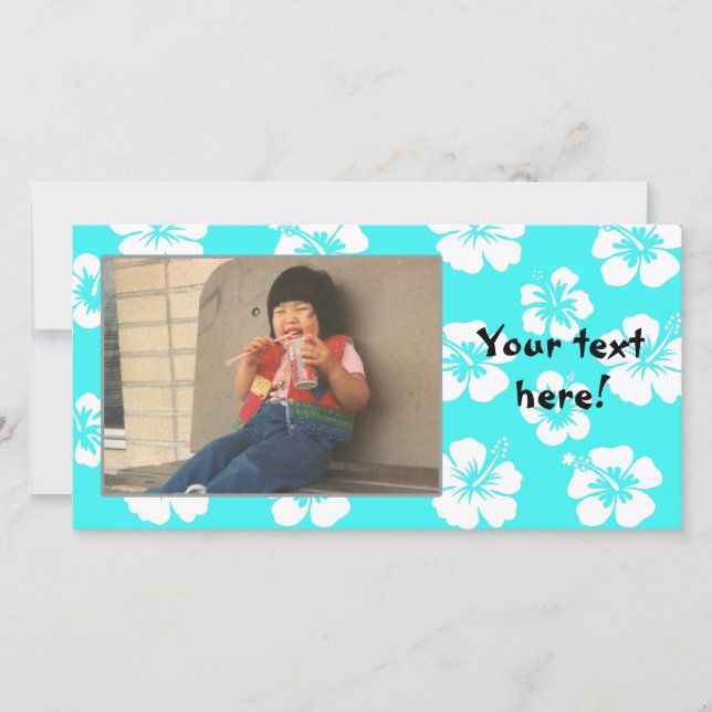 Tarjeta fotográfica Verde azulada de Hibiscus pers (Anverso)