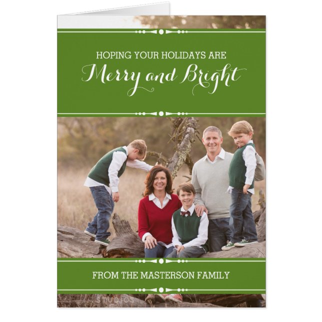 Tarjeta fotográfica verde de Moda simple (Frente)