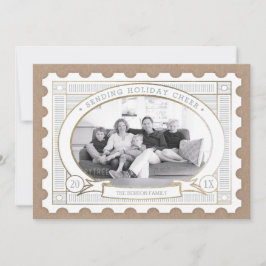 Tarjeta fotográfica Vintage con sello postal