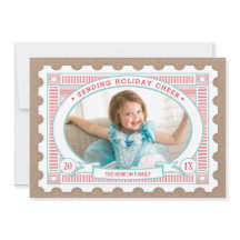 Tarjeta fotográfica Vintage con sello postal