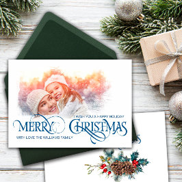 Tarjeta fotográfica vintage Feliz Navidad Estilo a
