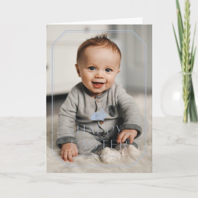Tarjeta fotográfica Vintage Frame Easter - Azul (Anverso)