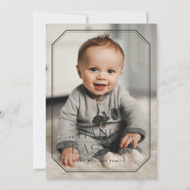 Tarjeta fotográfica Vintage Frame Easter - Negro (Anverso)