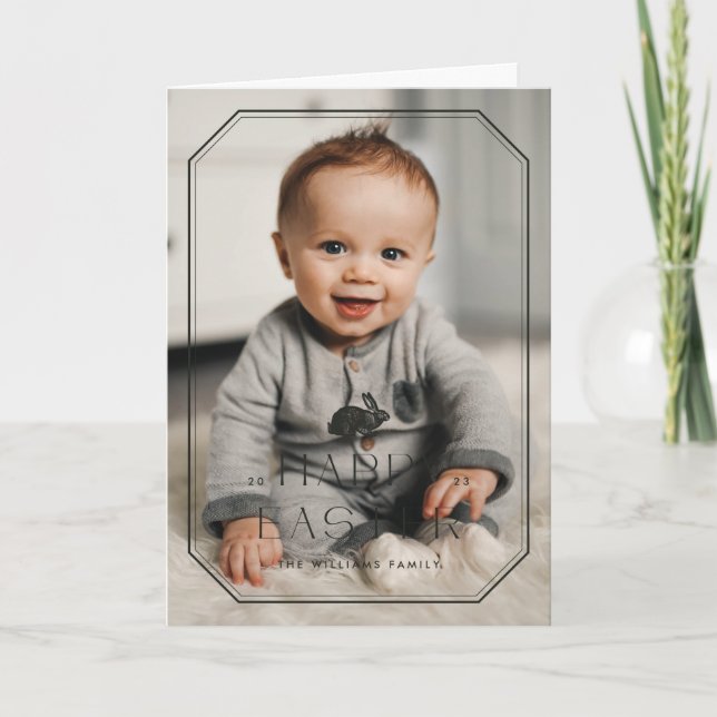 Tarjeta fotográfica Vintage Frame Easter - Negro (Anverso)