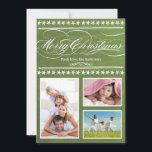 Tarjeta fotográfica Vintage Green Chalkboard<br><div class="desc">Vintage Moderno Typography Green Chalkboard Christmas Photo Card</div>