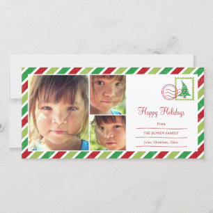 Tarjeta fotográfica Vintage Mail Holiday