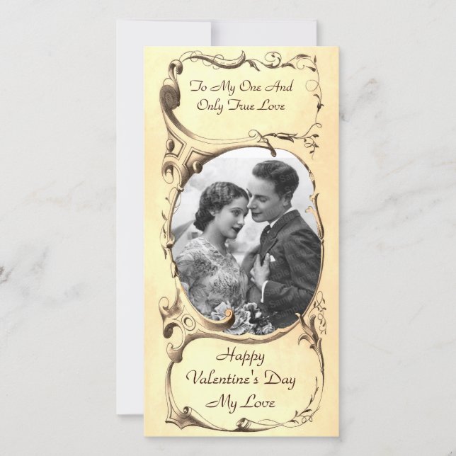 Tarjeta fotográfica Vintage Valentine (Anverso)