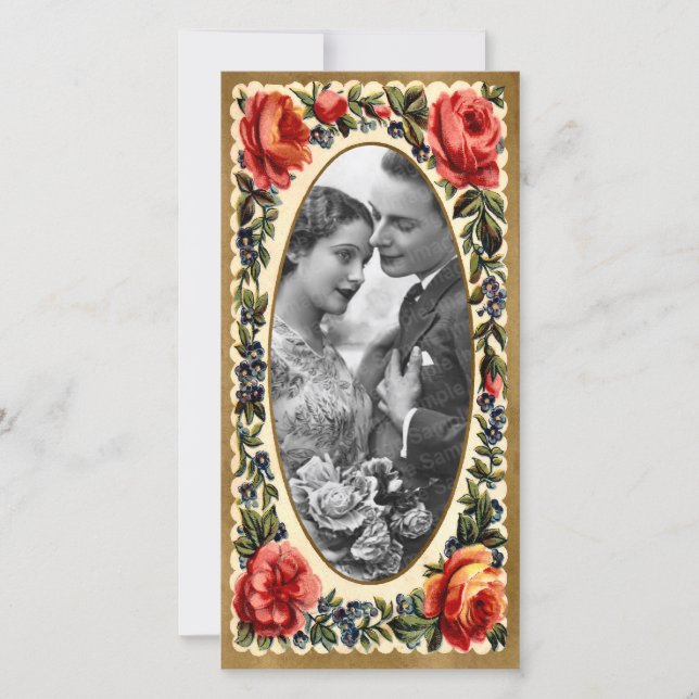 Tarjeta fotográfica Vintage Valentine (Anverso)