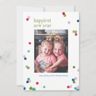 Tarjeta fotográfica Watercolor Polka Dot Poms para
