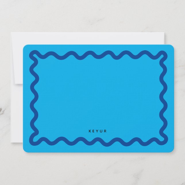 Tarjeta fotográfica Wavy Personalizada Stationery  (Anverso)