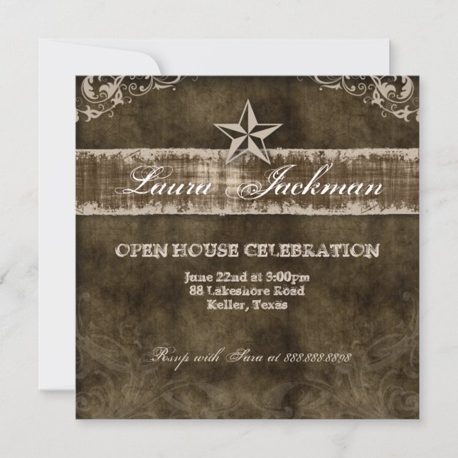 Tarjeta fotográfica Western Vintage Grad Star (Anverso)