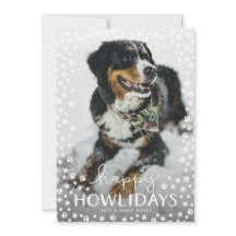 Tarjeta fotográfica White Happy Howlidays Pet Love