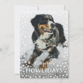 Tarjeta fotográfica White Happy Howlidays Pet Love