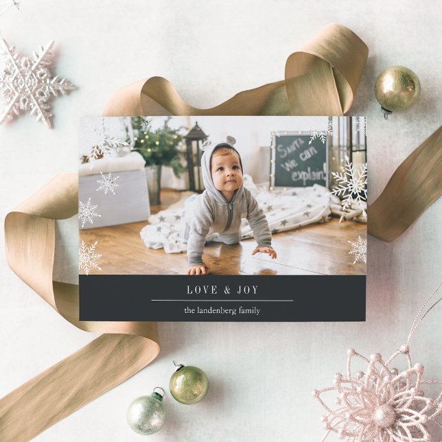 Tarjeta fotográfica Wish Holiday moderna con mensa (Subido por el creador)