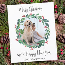 Tarjeta fotográfica Wreath de los Navidades de pre