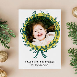 Tarjeta fotográfica Wreath Frame Holiday