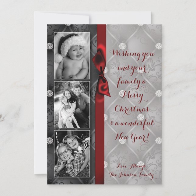 Tarjeta FOTOGRÁFICA XMAS Diamond Pintuck para Navi (Anverso)