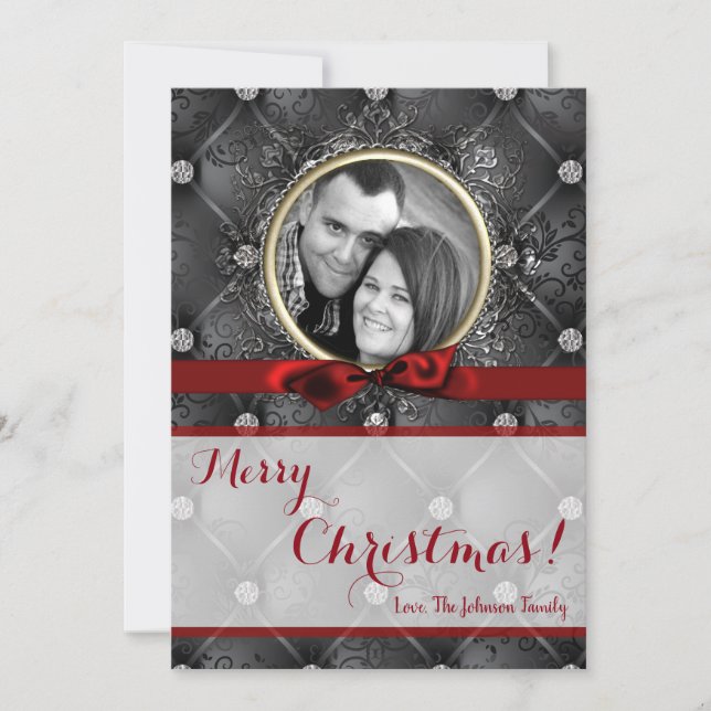 Tarjeta FOTOGRÁFICA XMAS Diamond Pintuck para Navi (Anverso)