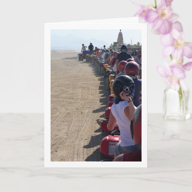 Tarjeta Fotógrafo en cuatriciclo (Orquídea)